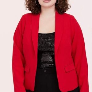 Torrid Red Open Front Blazer - Like New